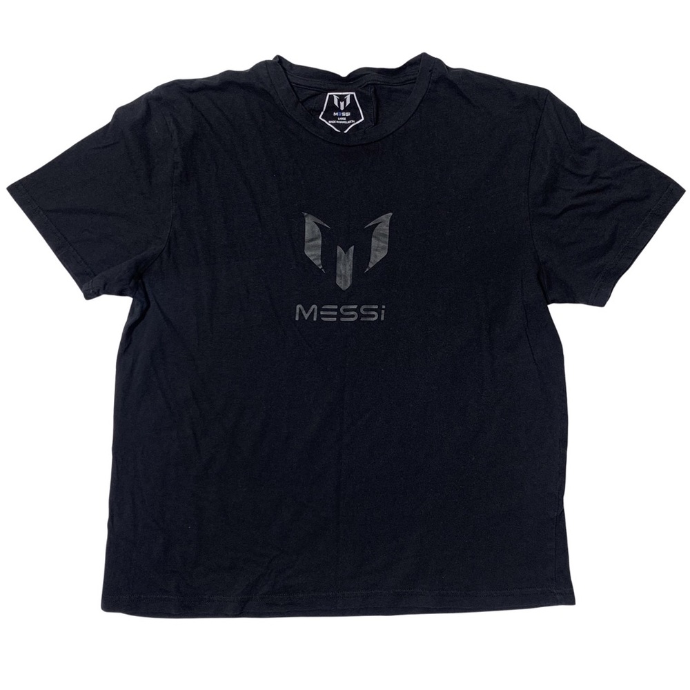 Messi Authentic Lionel Messi Black Logo T Shirt Mens Large